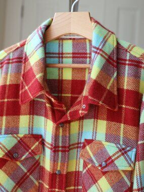 God's True Cashmere "Mod Tartan" 100% Cashmere Shirt XL